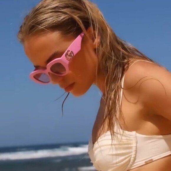 Gucci GG1421S 004 Geometric Sunglasses – Pink - Picture 4 of 12